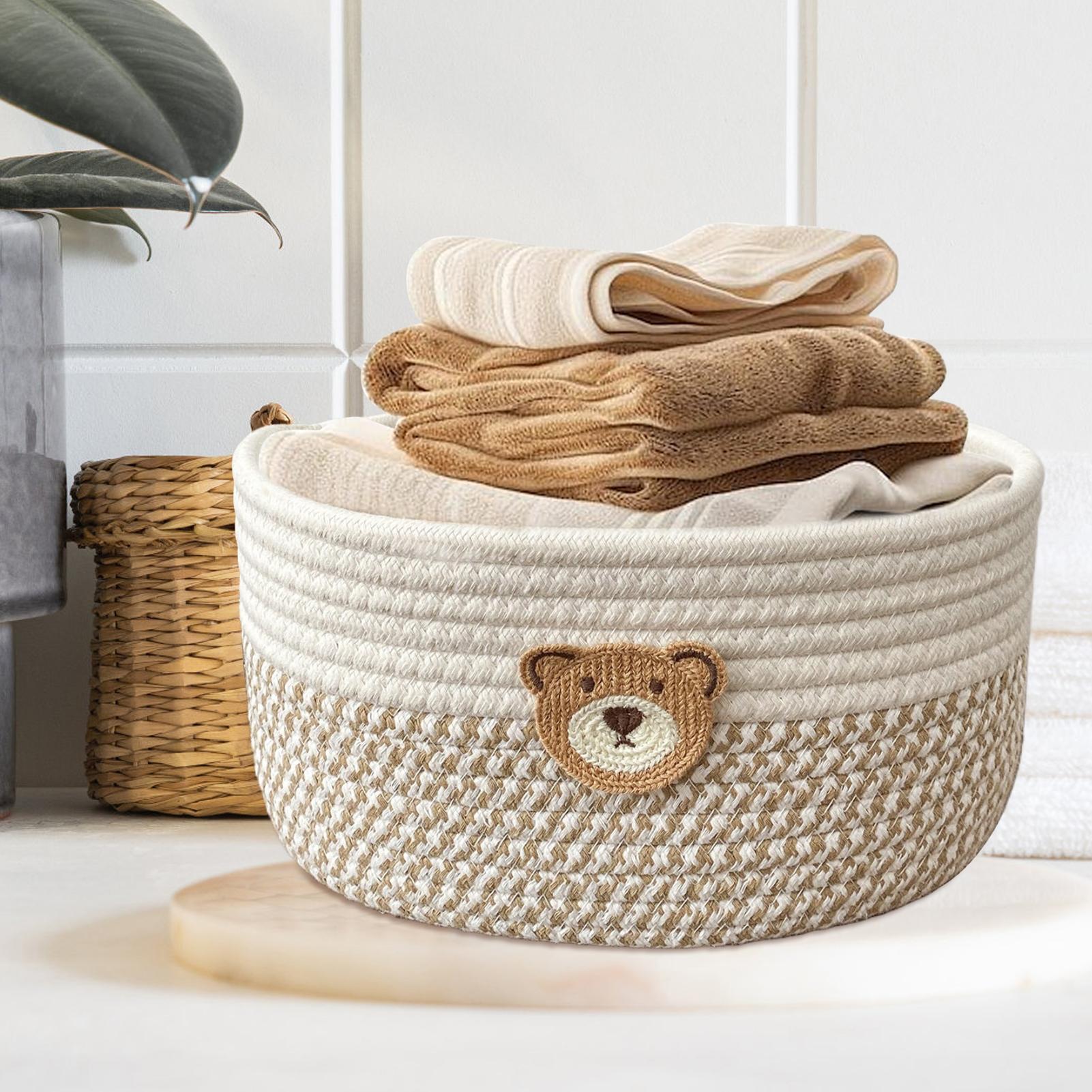 Baby Clothing Basket - Storage Basket Cotton Rope Basket for