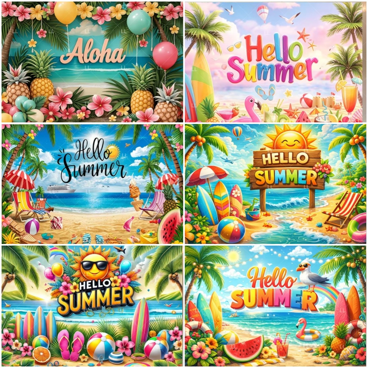 Baby Clothing Hawaii - Summer Hawaii Beach Party Decoration Banner