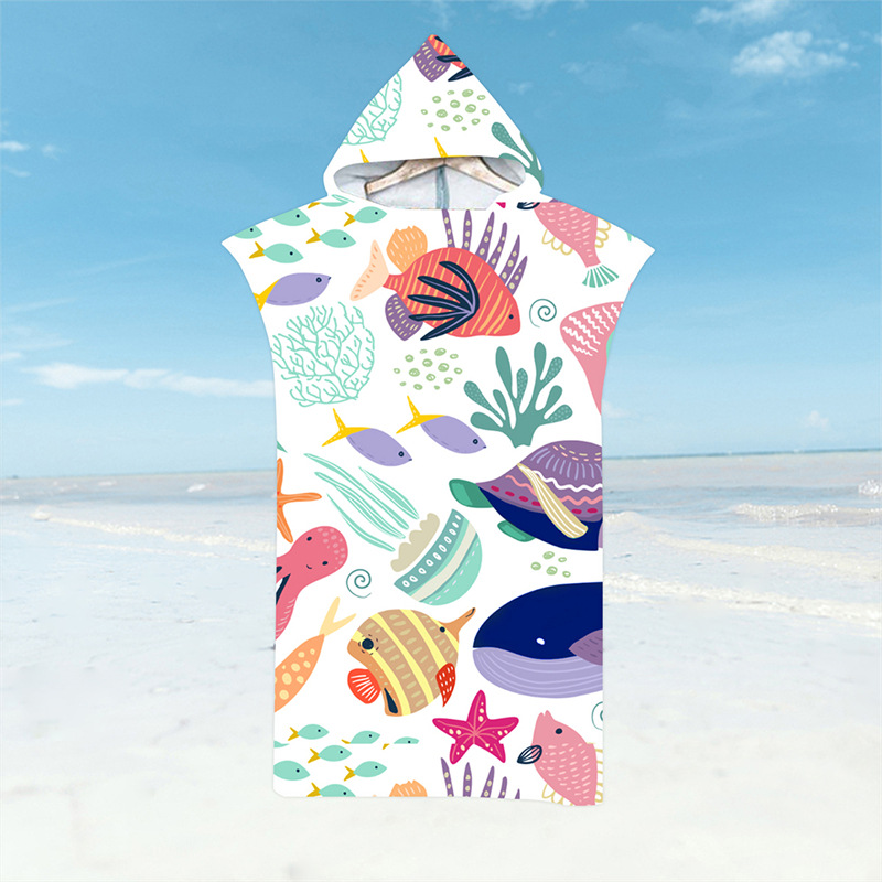 Shark Bathrobe Beach Towel In  - Hooded Bath Towel のレビューと価格