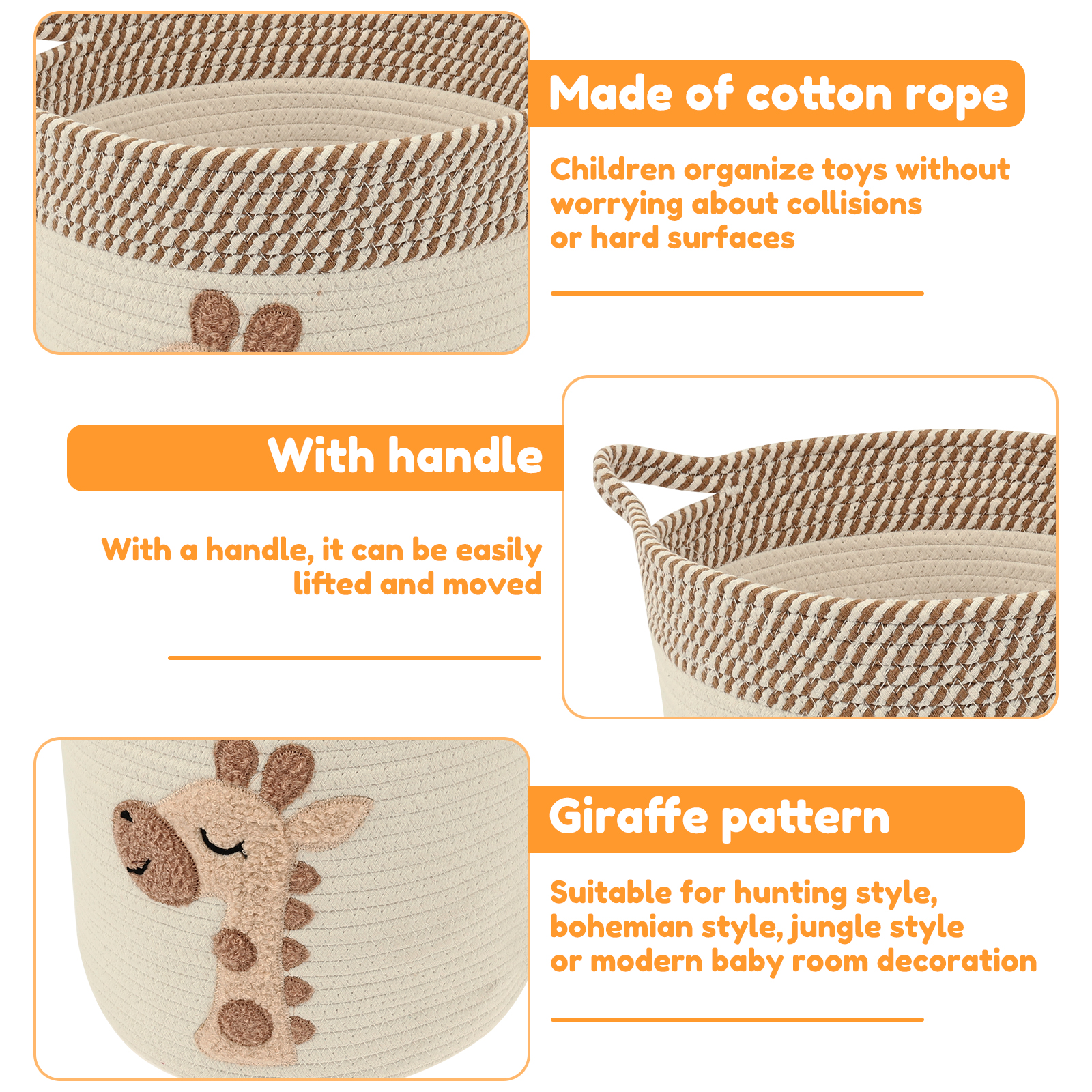 Cotton Rope Storage Basket Lar - Baby Clothing Basket のレビューと価格