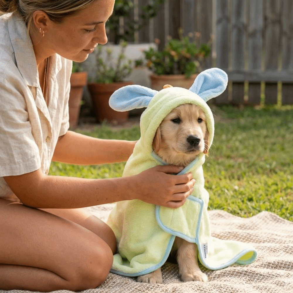 Super Absorbent Dog Hooded Bat - Hooded Bath Towel のレビューと価格