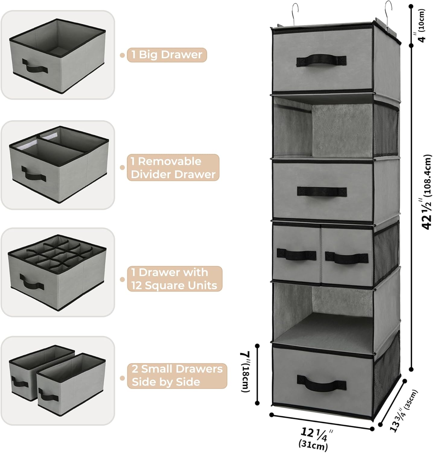 6-Shelf Hanging Closet Organiz - Baby Clothing Images のレビューと価格