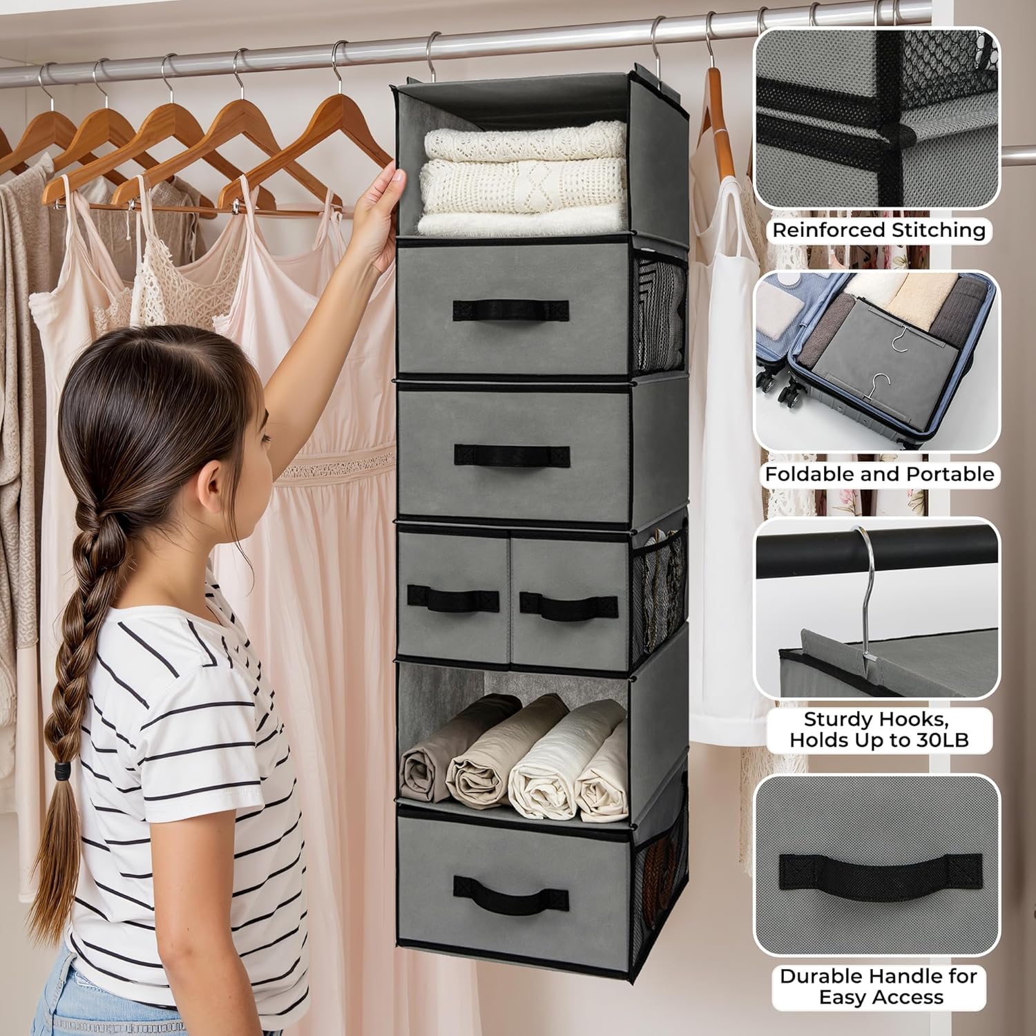 6-Shelf Hanging Closet Organiz - Baby Clothing Images のレビューと価格
