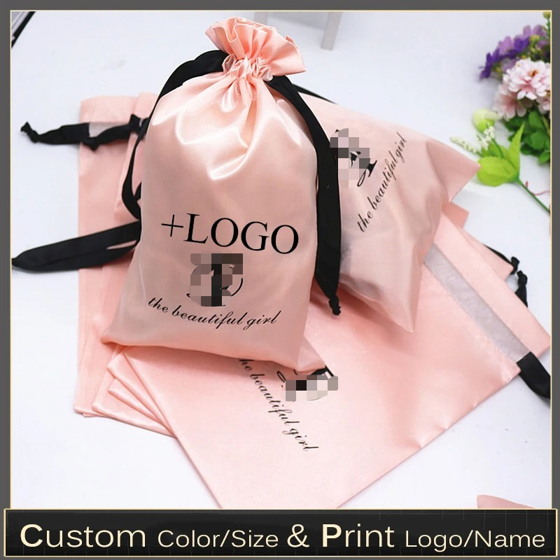 20PCS Baby Pink Silk Satin Pou - Baby Clothing Logo のレビューと価格