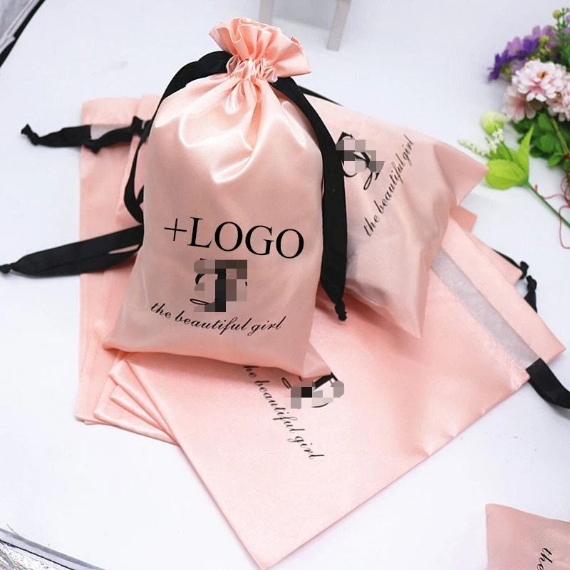 20PCS Baby Pink Silk Satin Pou - Baby Clothing Logo のレビューと価格