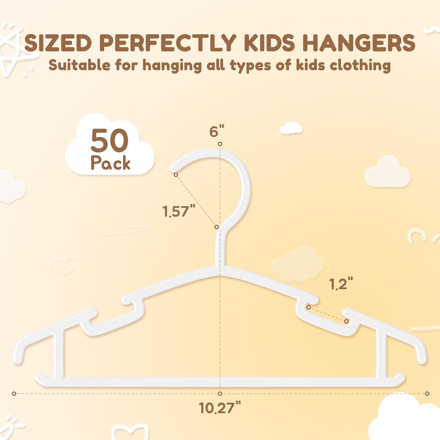 Kids Plastic Hangers 50 Pack,  - Baby Clothing Images のレビューと価格