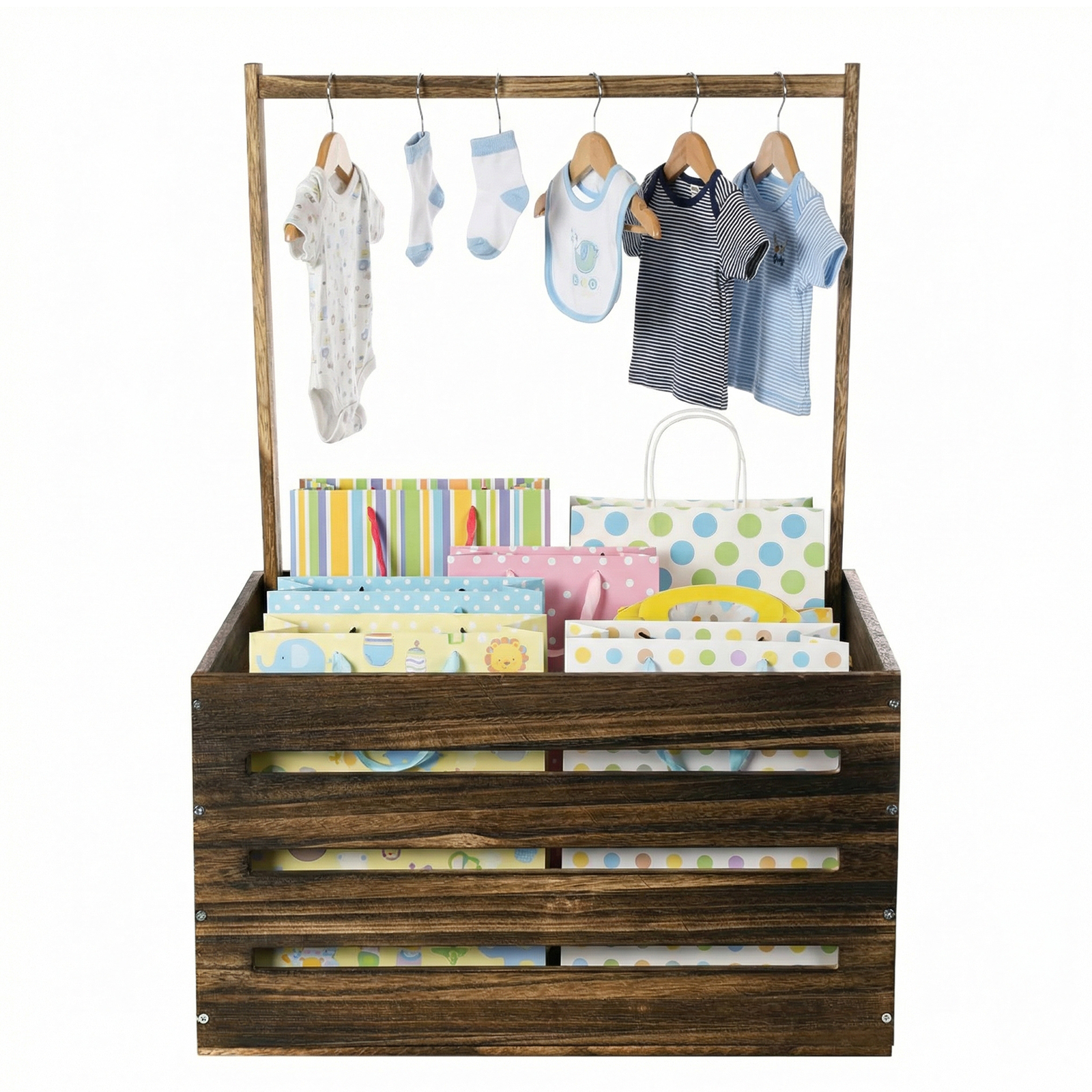 Wooden Baby Shower Crate Close - Baby Clothing Basket のレビューと価格