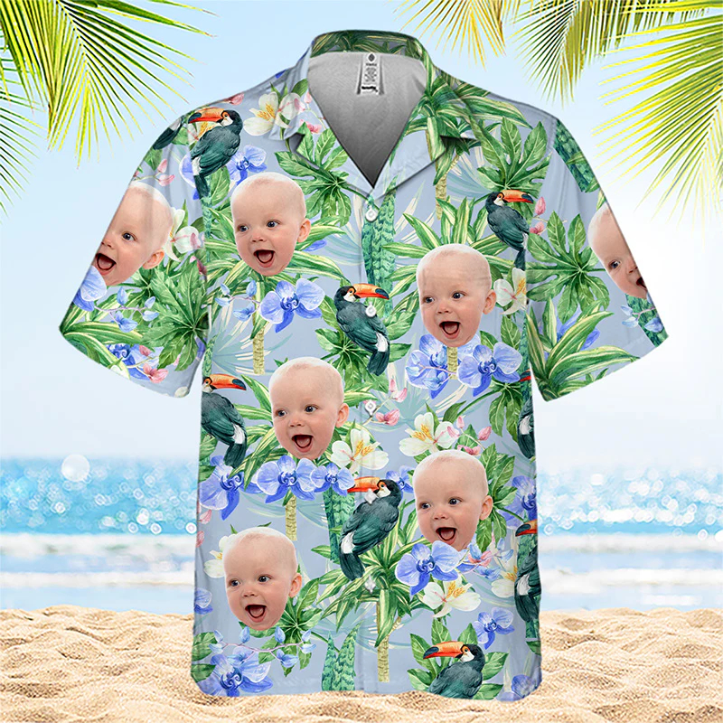 Face Photo Baby Shirts For Men - Baby Clothing Hawaii のレビューと価格