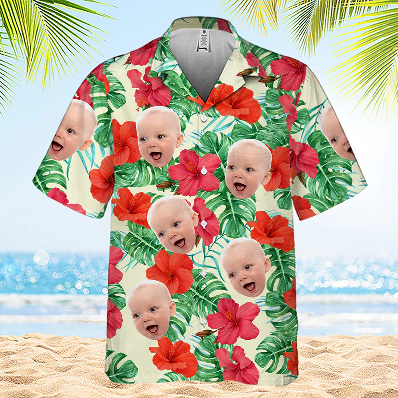 Face Photo Baby Shirts For Men - Baby Clothing Hawaii のレビューと価格