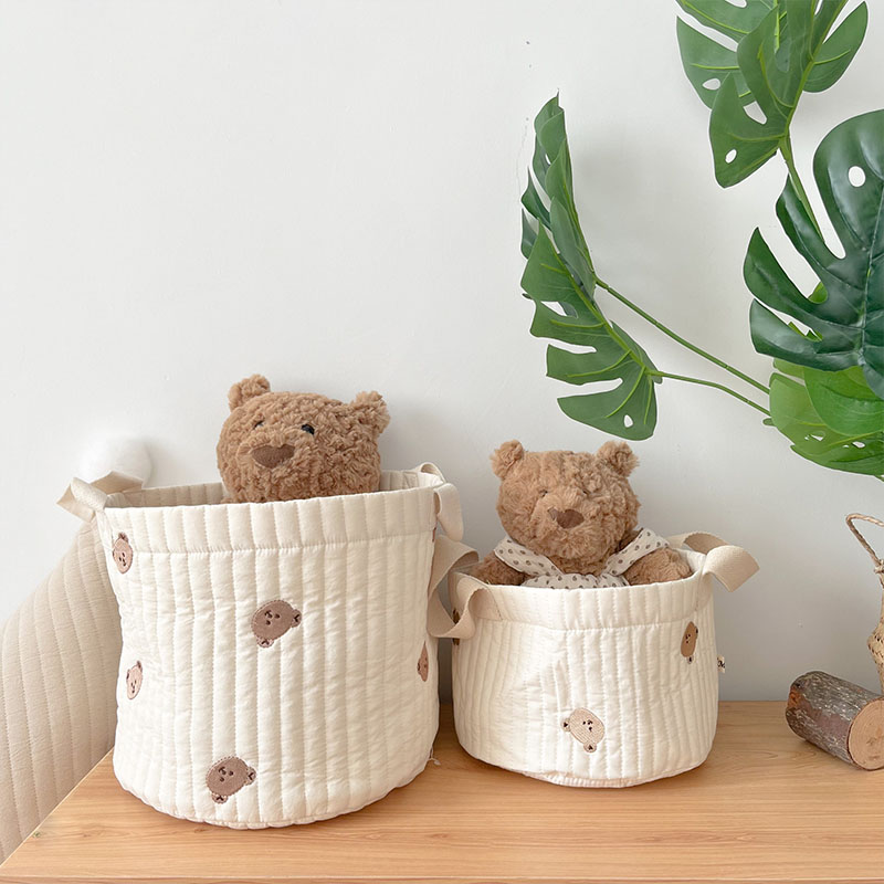 Beige Cotton Embroidery Baby D - Baby Clothing Basket のレビューと価格