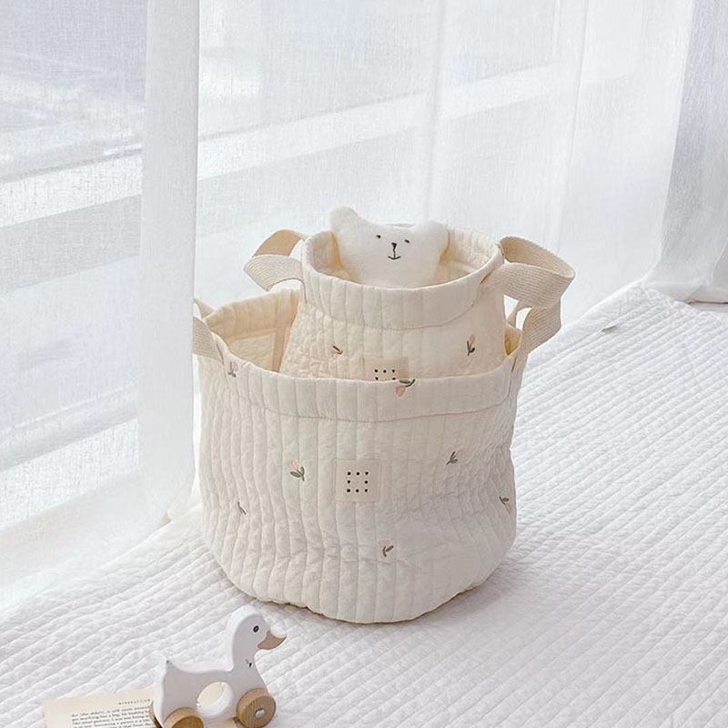 Beige Cotton Embroidery Baby D - Baby Clothing Basket のレビューと価格